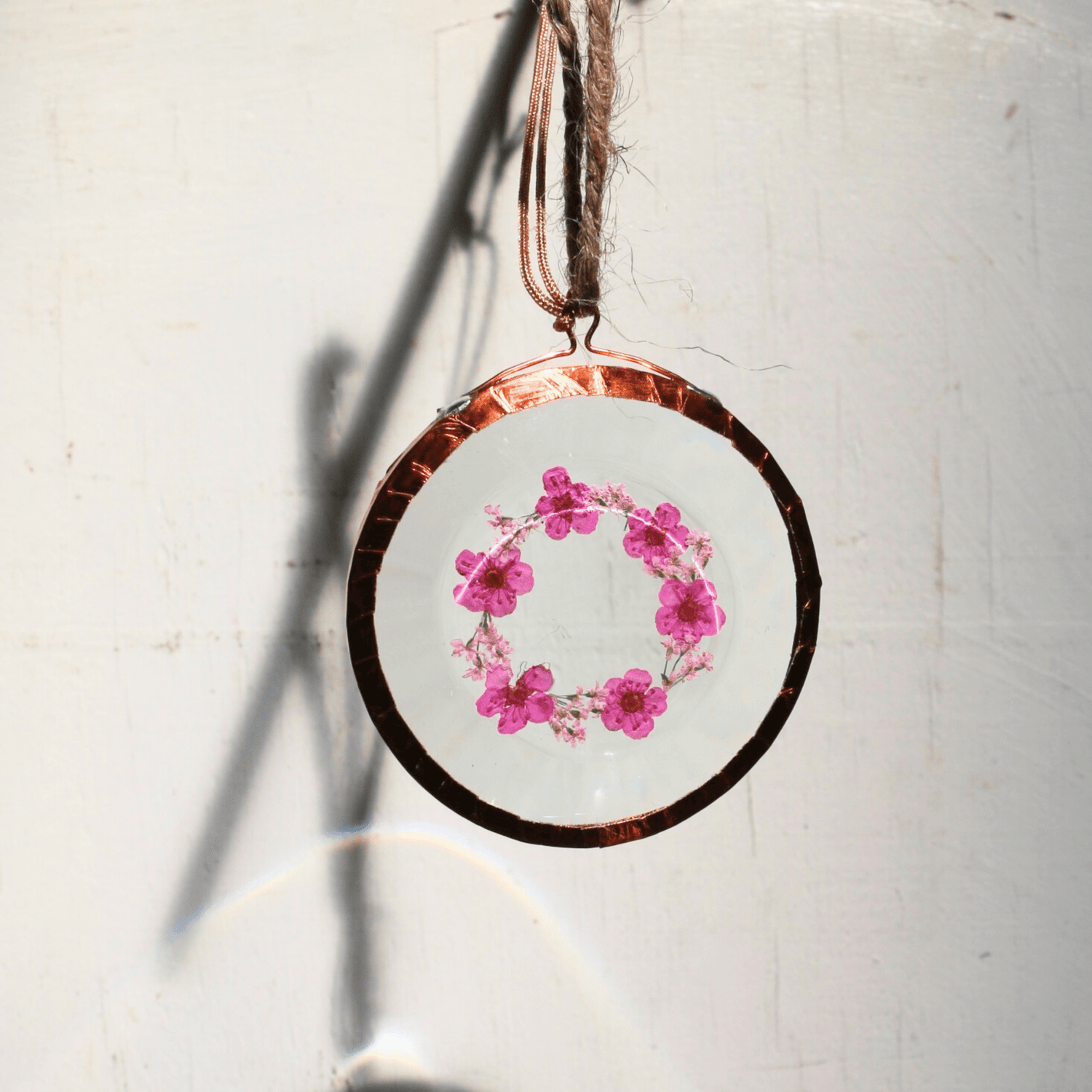 Hydrangea Ranger - Pressed Flower Suncatcher, Round Mini - The Flower Crate