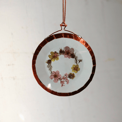 Hydrangea Ranger - Pressed Flower Suncatcher, Round Mini - The Flower Crate