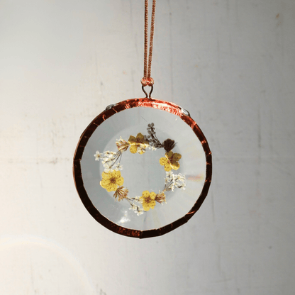 Hydrangea Ranger - Pressed Flower Suncatcher, Round Mini - The Flower Crate
