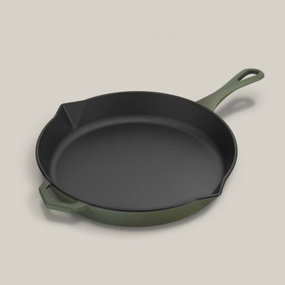 Ironclad Pan Co - 28cm Enamel Legacy Pan, Olive Leaf - The Flower Crate