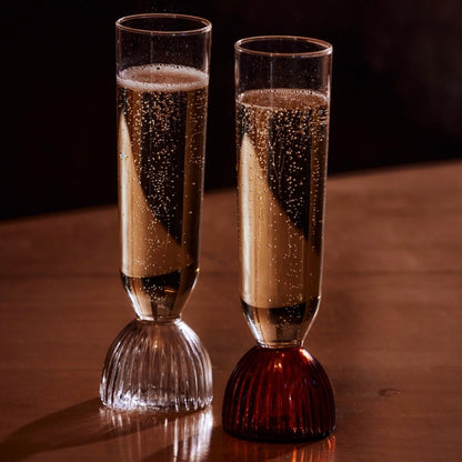 Kairos Champagne Flutes, Smoke - Set of 2 - The Flower Crate