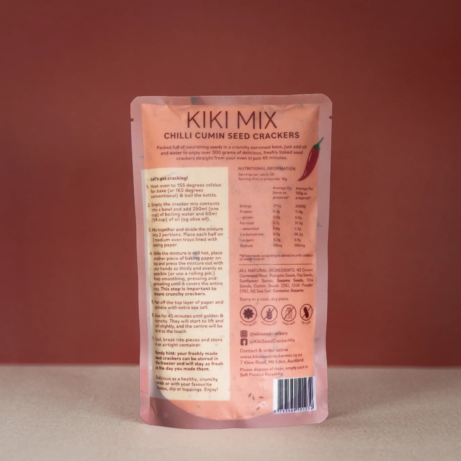 Kiki Seed Cracker Mix - Chilli Cumin - The Flower Crate