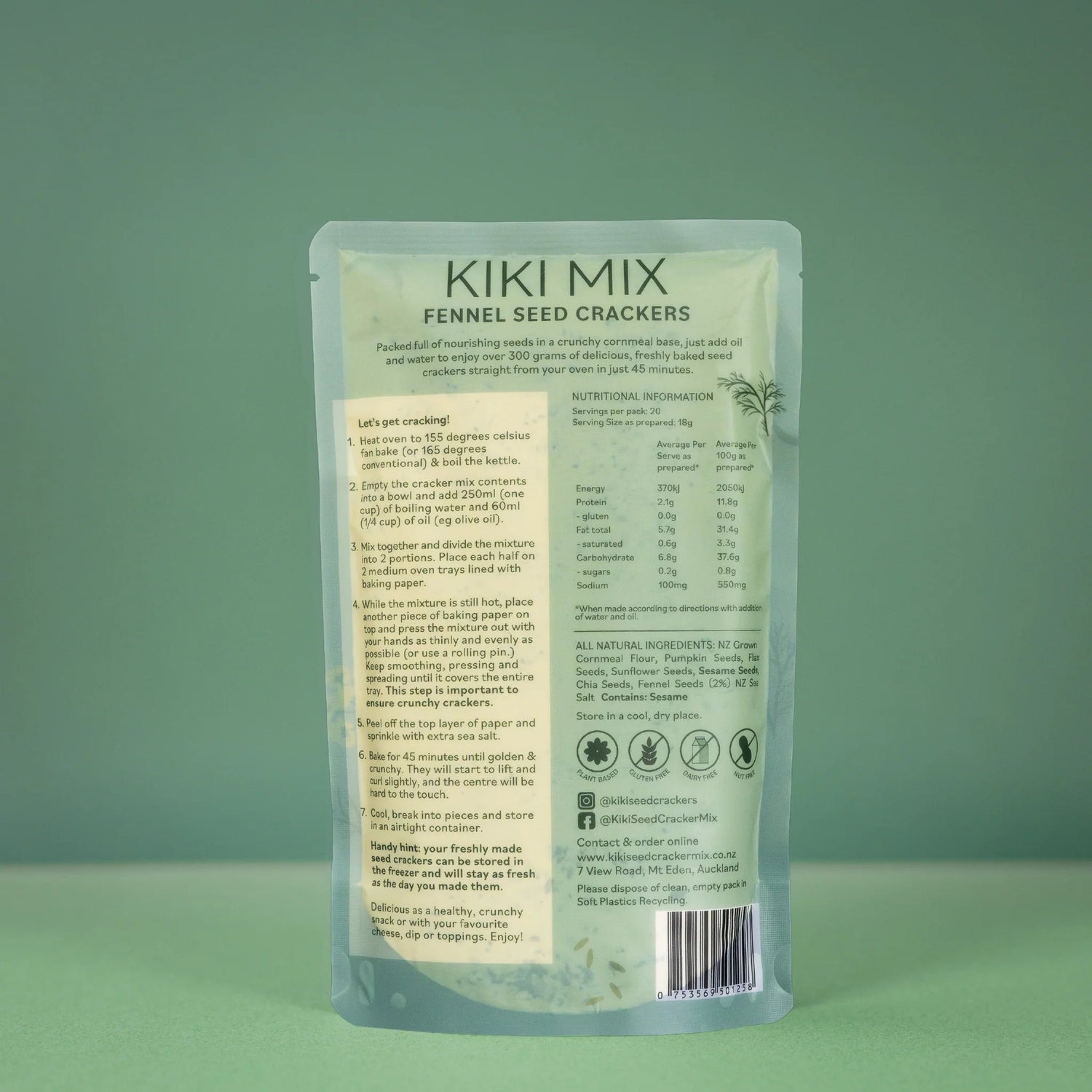 Kiki Seed Cracker Mix - Fennel Seed - The Flower Crate