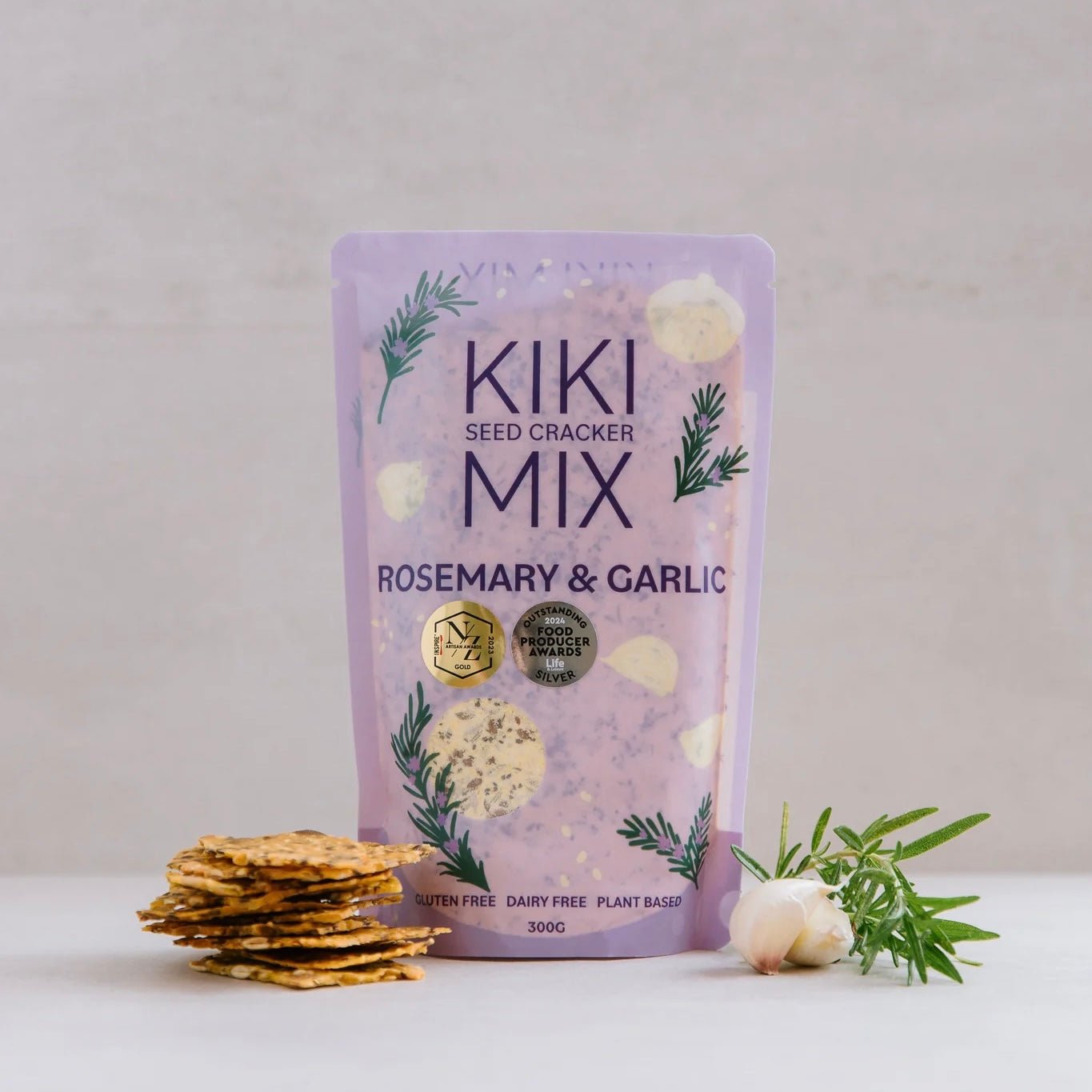 Kiki Seed Cracker Mix - Rosemary &amp; Garlic - The Flower Crate