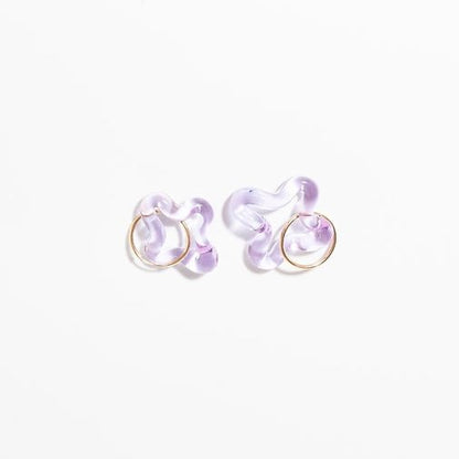 Lauren Hunt - Glass Squiggle Earrings, Purple - The Flower Crate