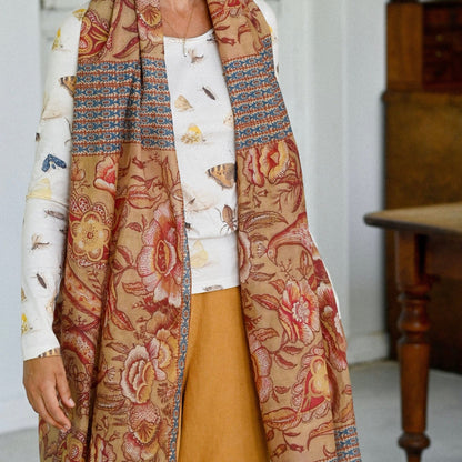 Lazybones - Silk &amp; Cotton Scarf, Pheasant - The Flower Crate