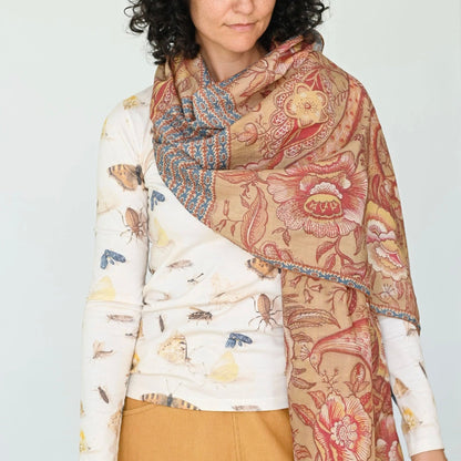 Lazybones - Silk &amp; Cotton Scarf, Pheasant - The Flower Crate