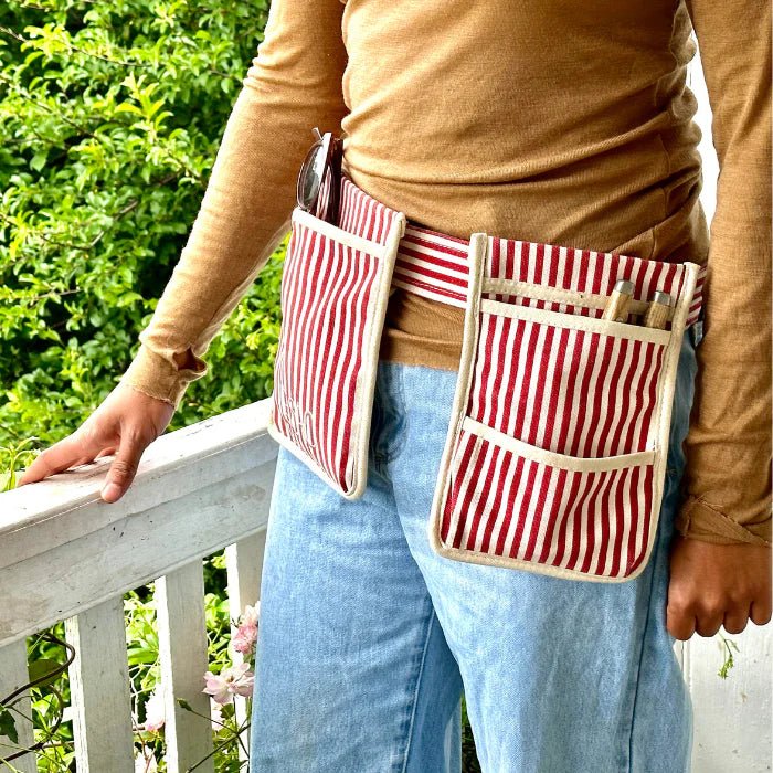 Le Sac - Red Stripe Garden Tool Belt - The Flower Crate