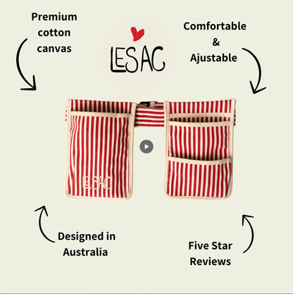 Le Sac - Red Stripe Garden Tool Belt - The Flower Crate