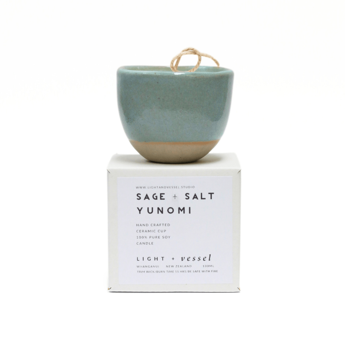 Light &amp; Vessel - Sage + Salt Yunomi Candle - The Flower Crate