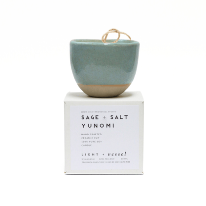 Light &amp; Vessel - Sage + Salt Yunomi Candle - The Flower Crate