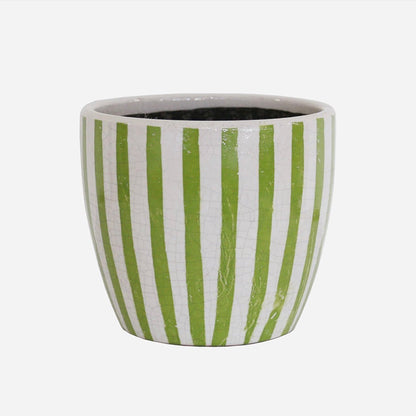 Lime Stripe Planter - The Flower Crate