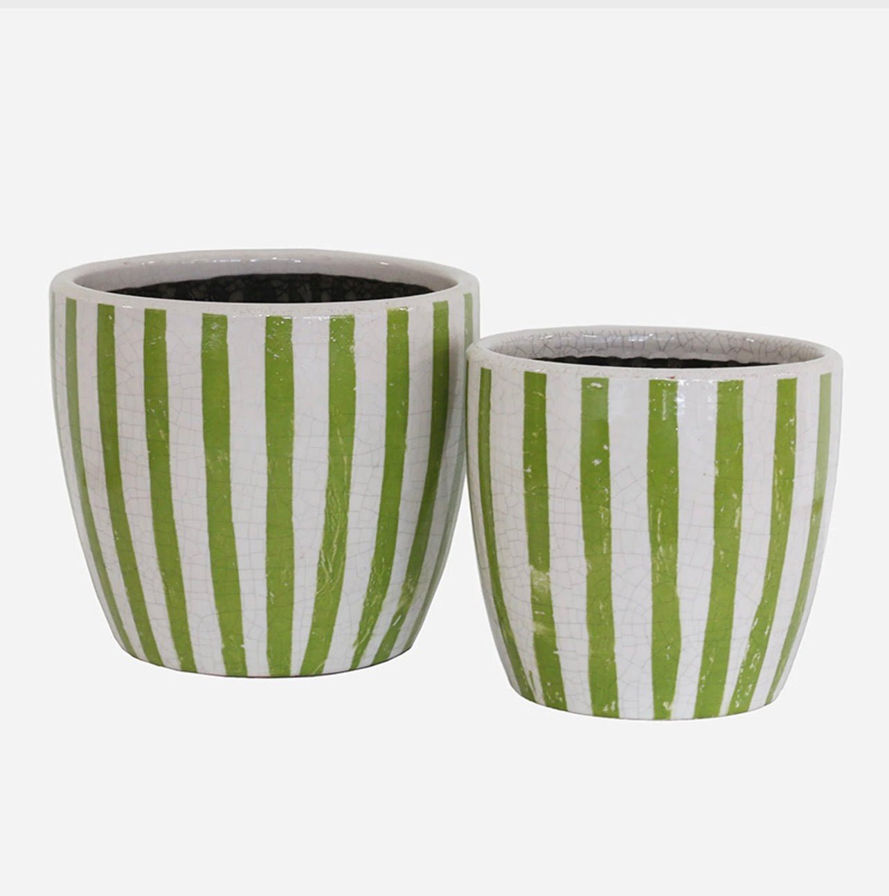 Lime Stripe Planter - The Flower Crate