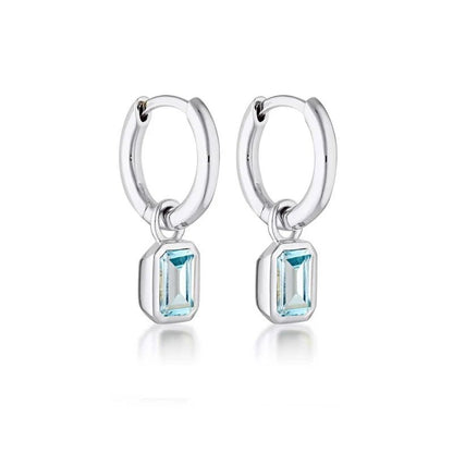 Linda Tahija - Gemme Huggie Earrings, Blue Topaz - The Flower Crate