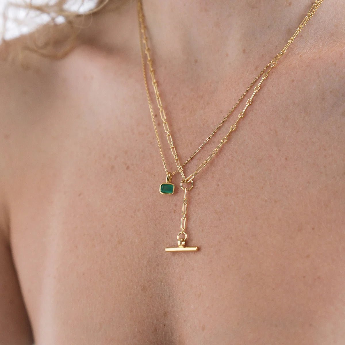 Linda Tahija - Gemme Necklace, Green Onyx - The Flower Crate