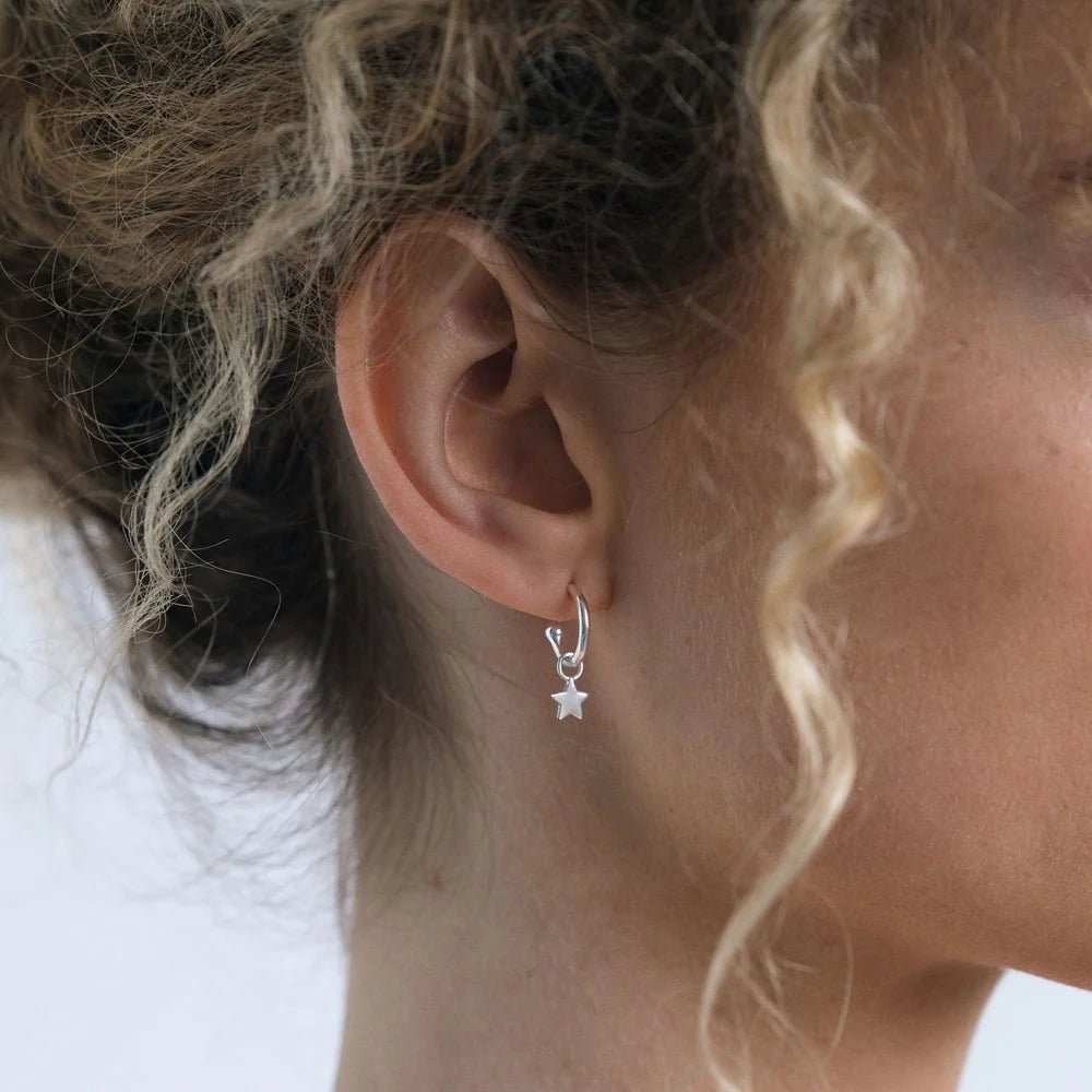 Linda Tahija - Star Charm Hoop Earrings - The Flower Crate