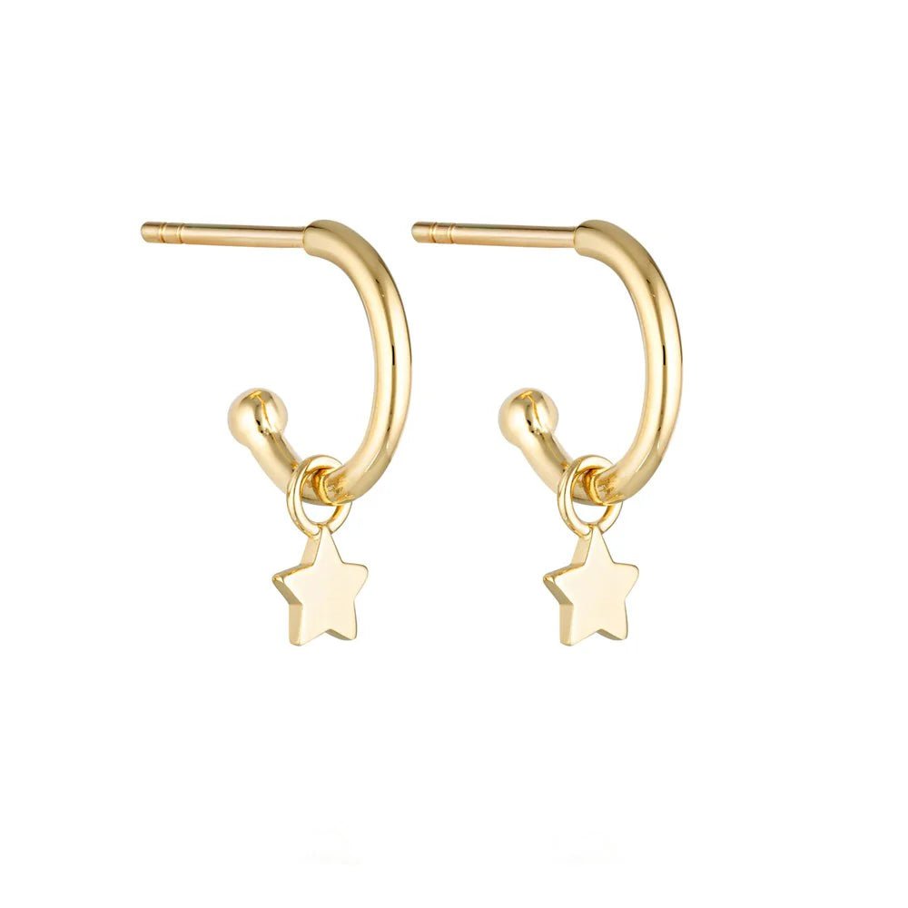 Linda Tahija - Star Charm Hoop Earrings - The Flower Crate