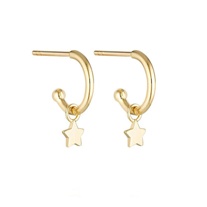 Linda Tahija - Star Charm Hoop Earrings - The Flower Crate