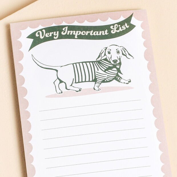 Lisa Angel - Sausage Dog Very Important List - The Flower Crate