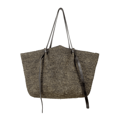 Made in Mada - Gemma XXL Raffia + Leather Bag - The Flower Crate