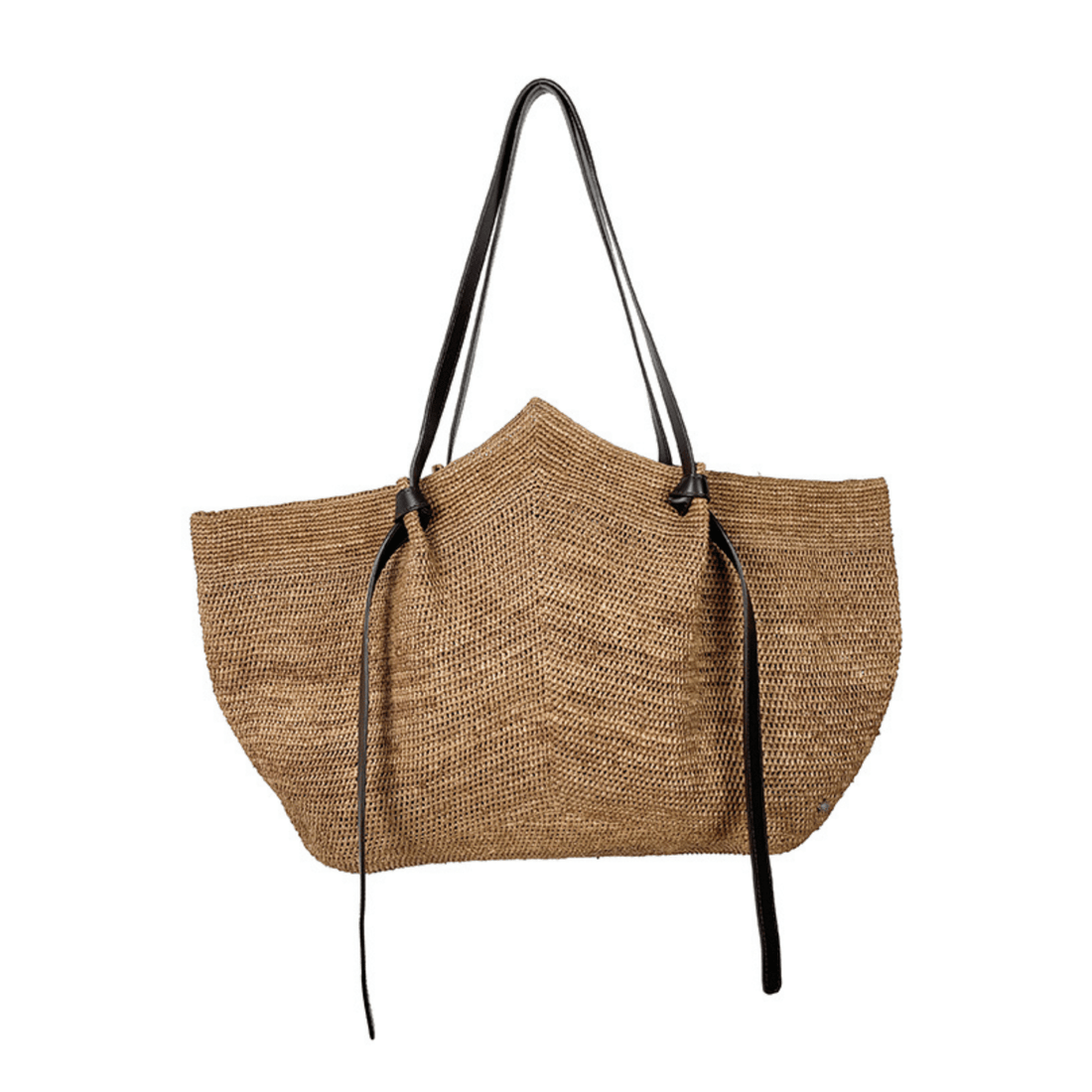 Made in Mada - Gemma XXL Raffia + Leather Bag - The Flower Crate