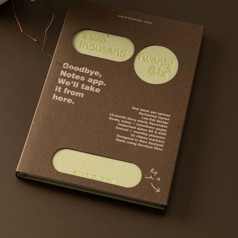 Made of Tomorrow - 2026 A5 Weekly Diary - Classic - Matcha - The Flower Crate