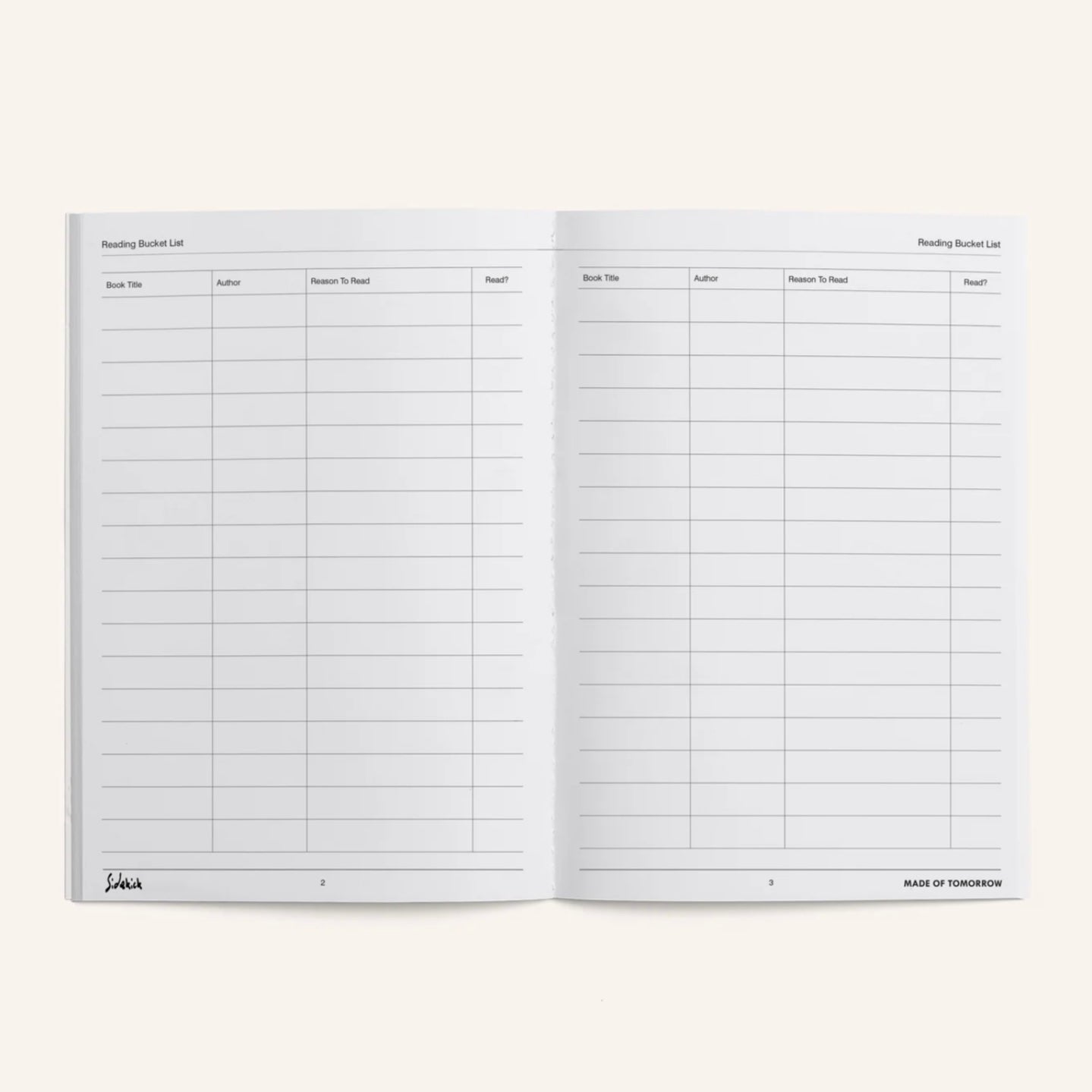 Made of Tomorrow - Sidekick Journal, Books I’ve Read - The Flower Crate