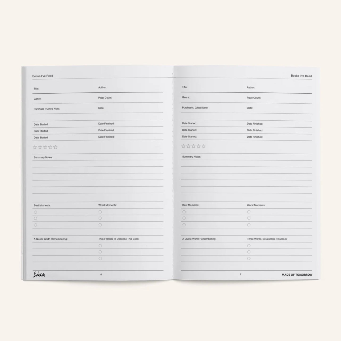 Made of Tomorrow - Sidekick Journal, Books I’ve Read - The Flower Crate