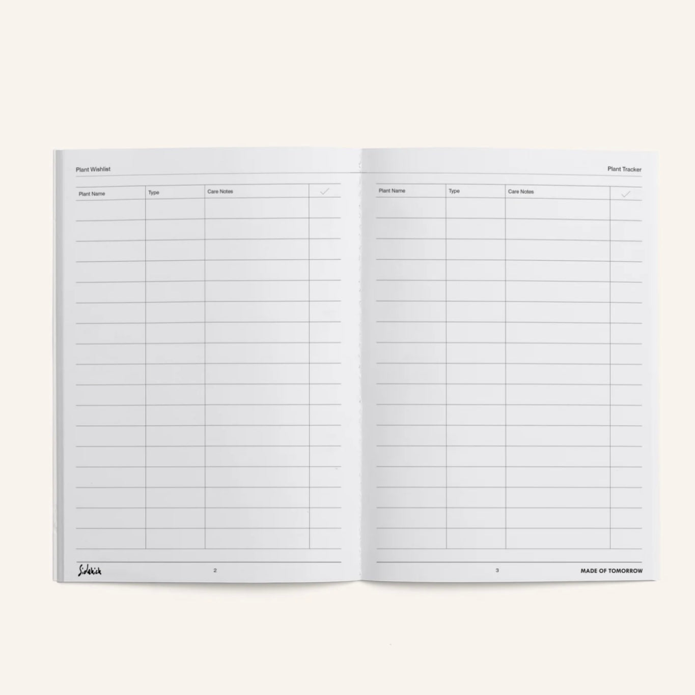 Made of Tomorrow - Sidekick Journal, Plant Tracker - The Flower Crate