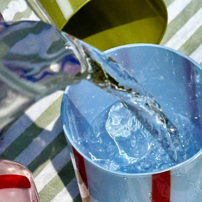 Maegen - Alina Drinking Glass, Blue &amp; Red - The Flower Crate