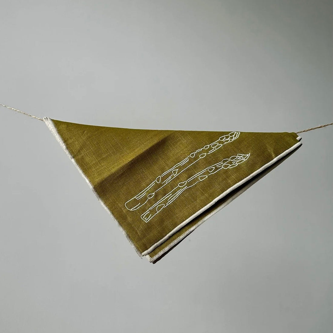 Maegen - Linen Embroidered Napkins, Asparagus - The Flower Crate