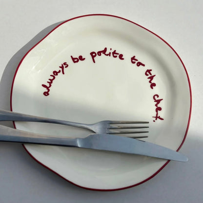 Maegen - Statement Plate, Be Polite - The Flower Crate
