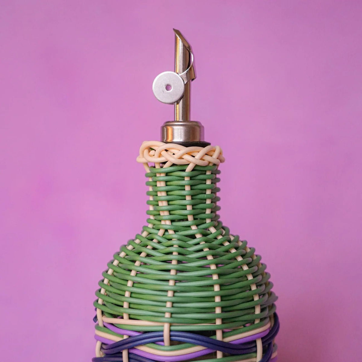Maegen - Woven Oil Pourer, Brown &amp; Green - The Flower Crate