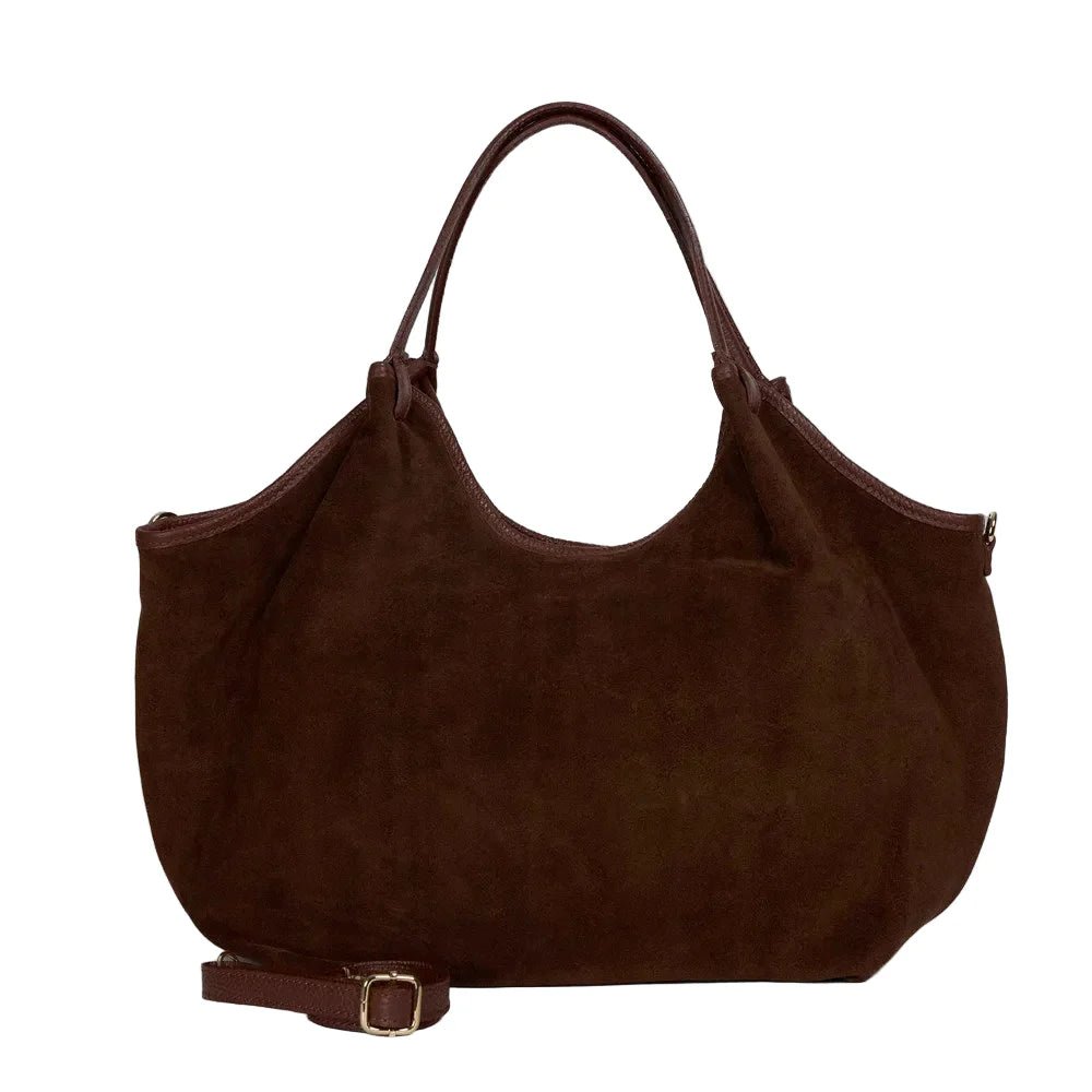 Maison Fanli - Hector Suede Leather Handbag, Brown - The Flower Crate