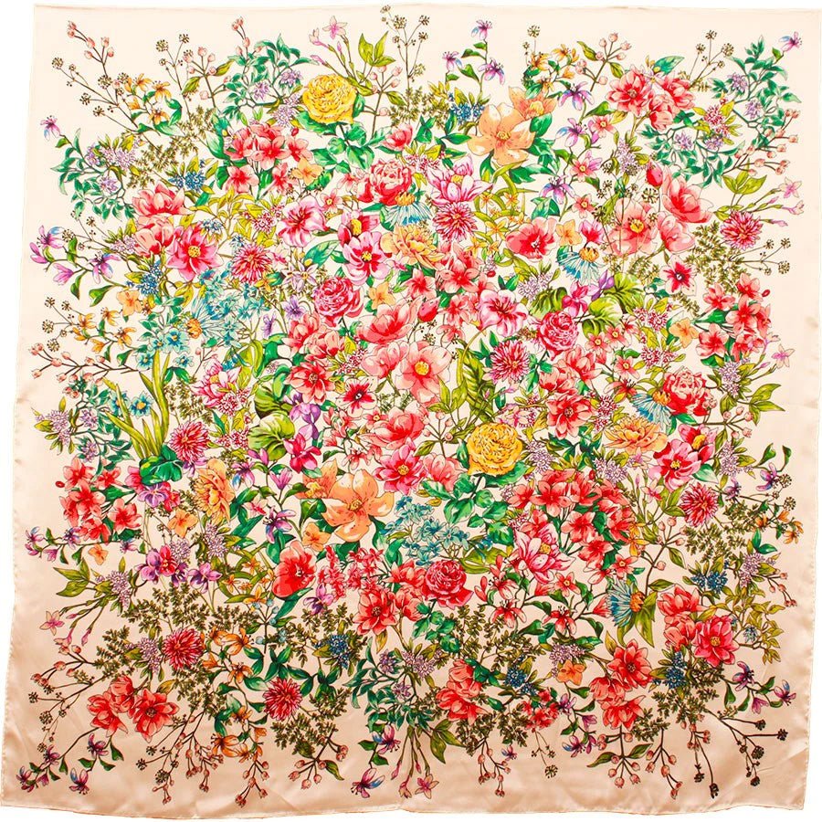 Maison Fanli - Silk Scarf, Floral Bouquet - The Flower Crate