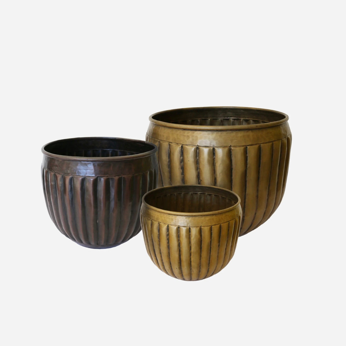 Marbella Brass Planter Pots - The Flower Crate
