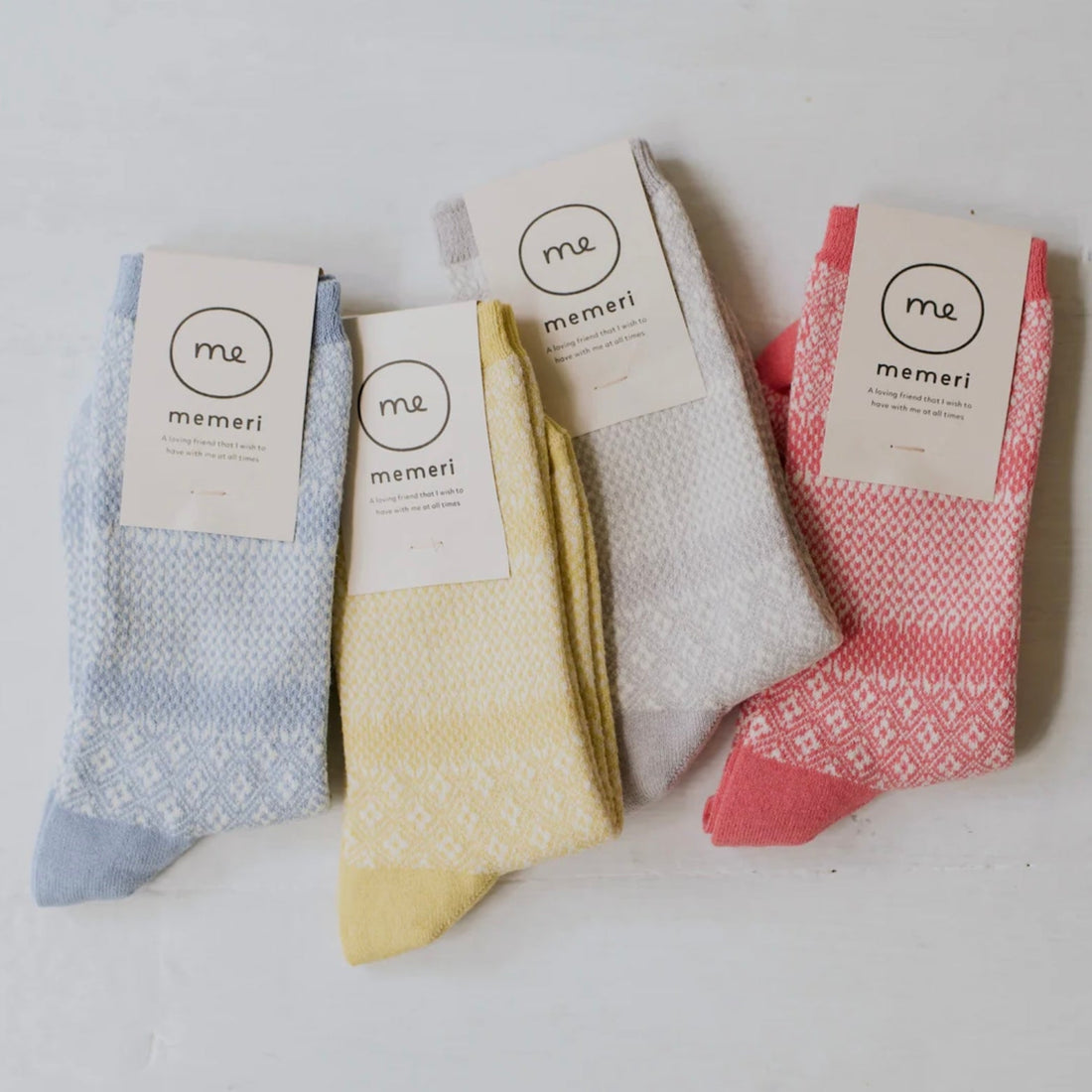 Memeri - Cotton Linen Jacquard Socks - The Flower Crate