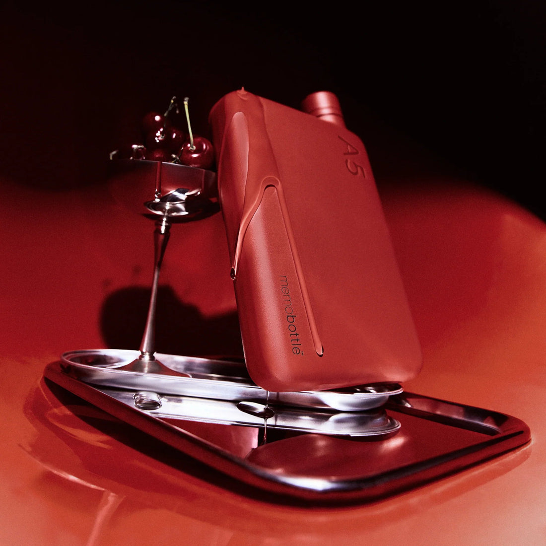 Memobottle - A5 Stainless Steel, Red - The Flower Crate