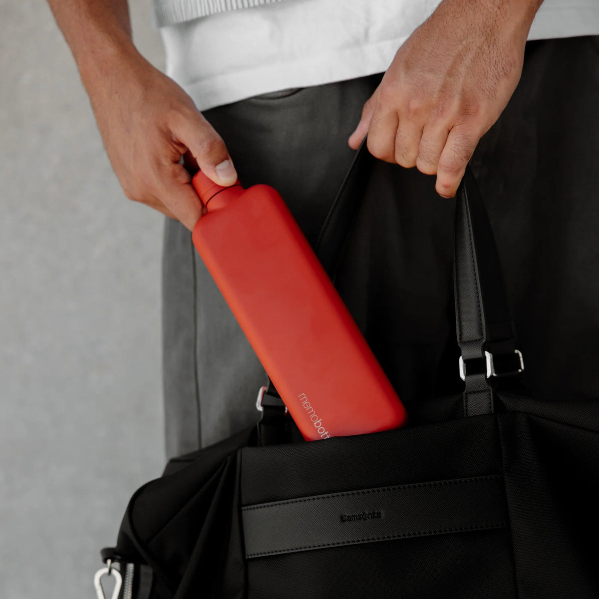 Memobottle - Slim Stainless Steel, Red - The Flower Crate