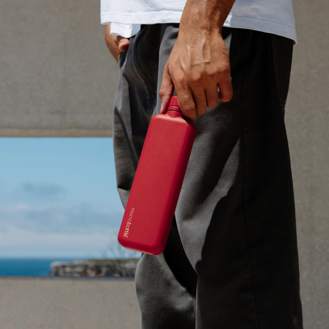 Memobottle - Slim Stainless Steel, Red - The Flower Crate