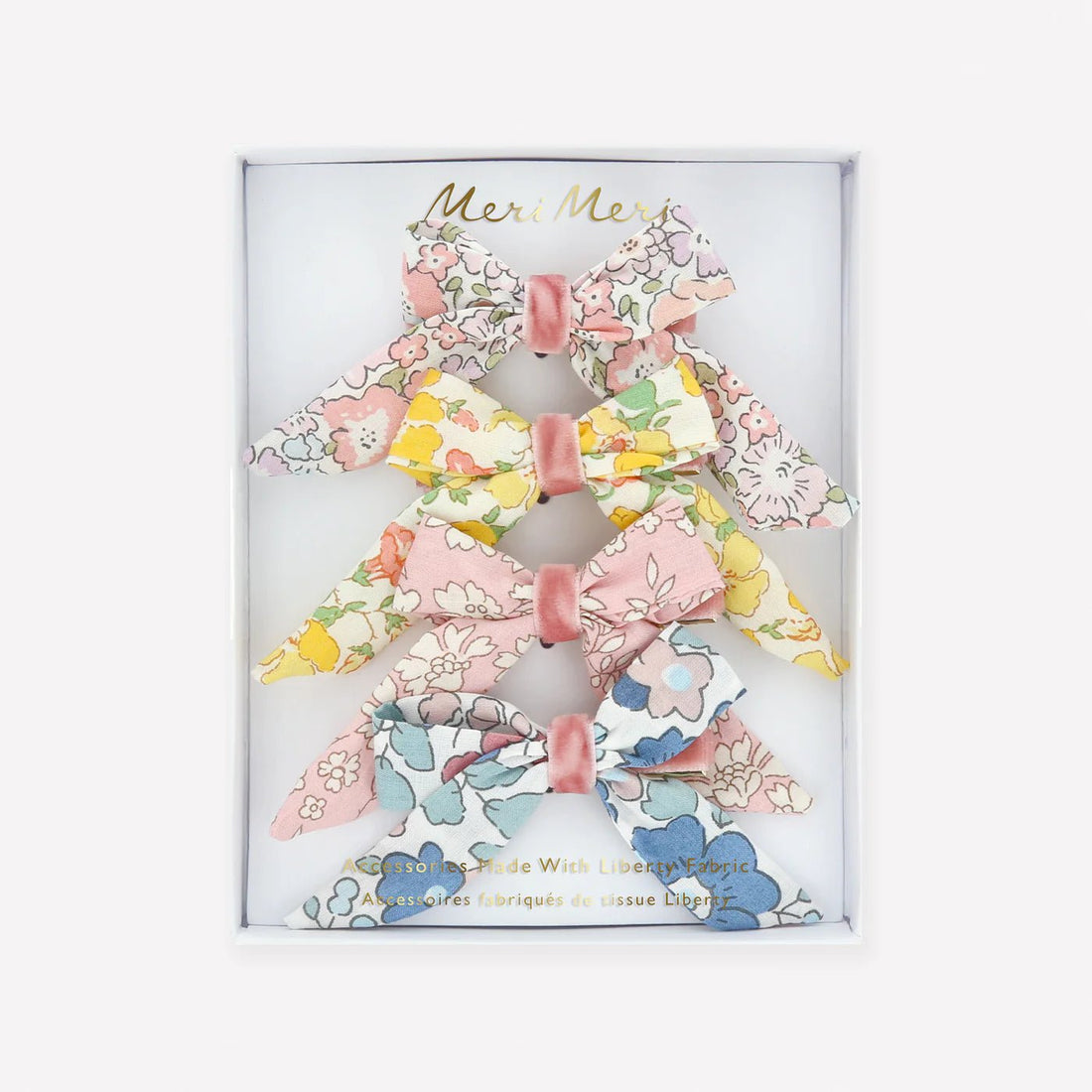 Meri Meri - Floral Pattern Bow Hair Clips - The Flower Crate