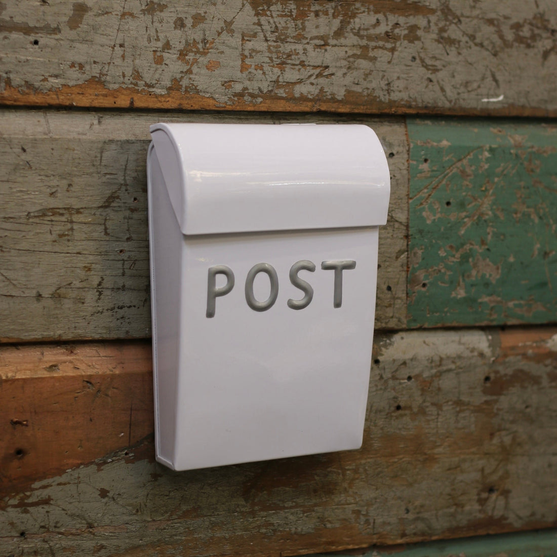 Metal Post Box - White - The Flower Crate