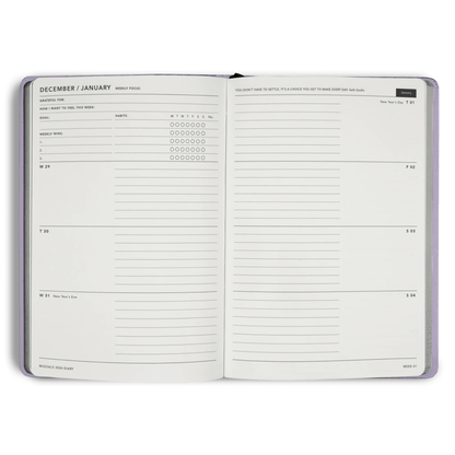MiGoals - 2026 Lilac Weekly Spread Diary - The Flower Crate