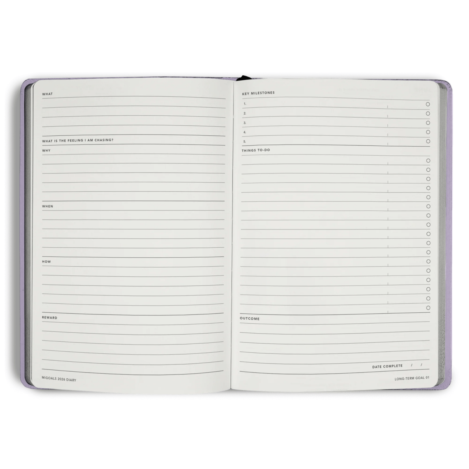 MiGoals - 2026 Lilac Weekly Spread Diary - The Flower Crate