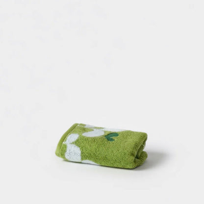 Murakami Pile - Heart Leaf Face Towel, Green - The Flower Crate