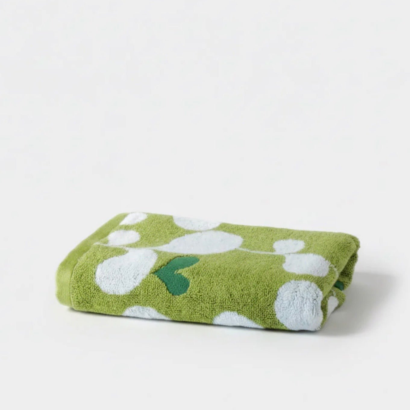 Murakami Pile - Heart Leaf Hand Towel, Green - The Flower Crate
