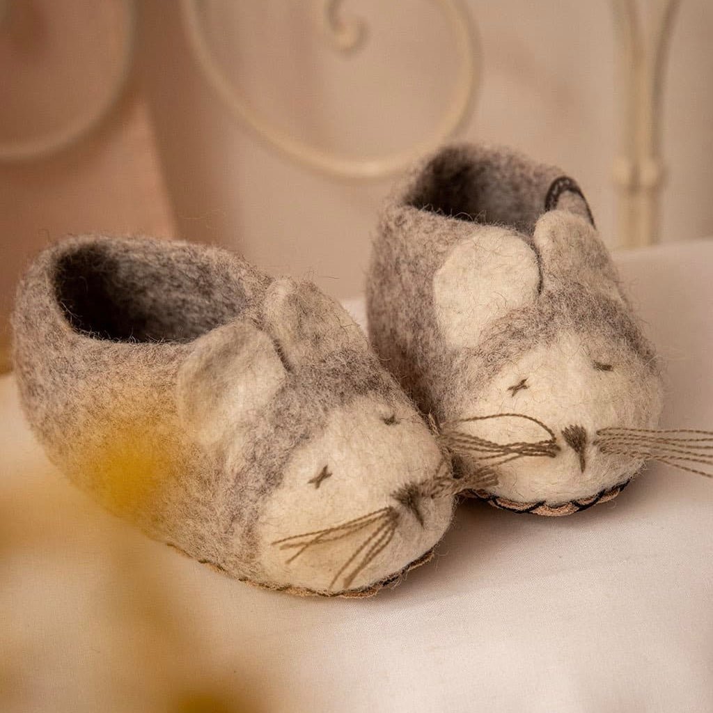 Muskhane - Felt Mouse Slippers - The Flower Crate