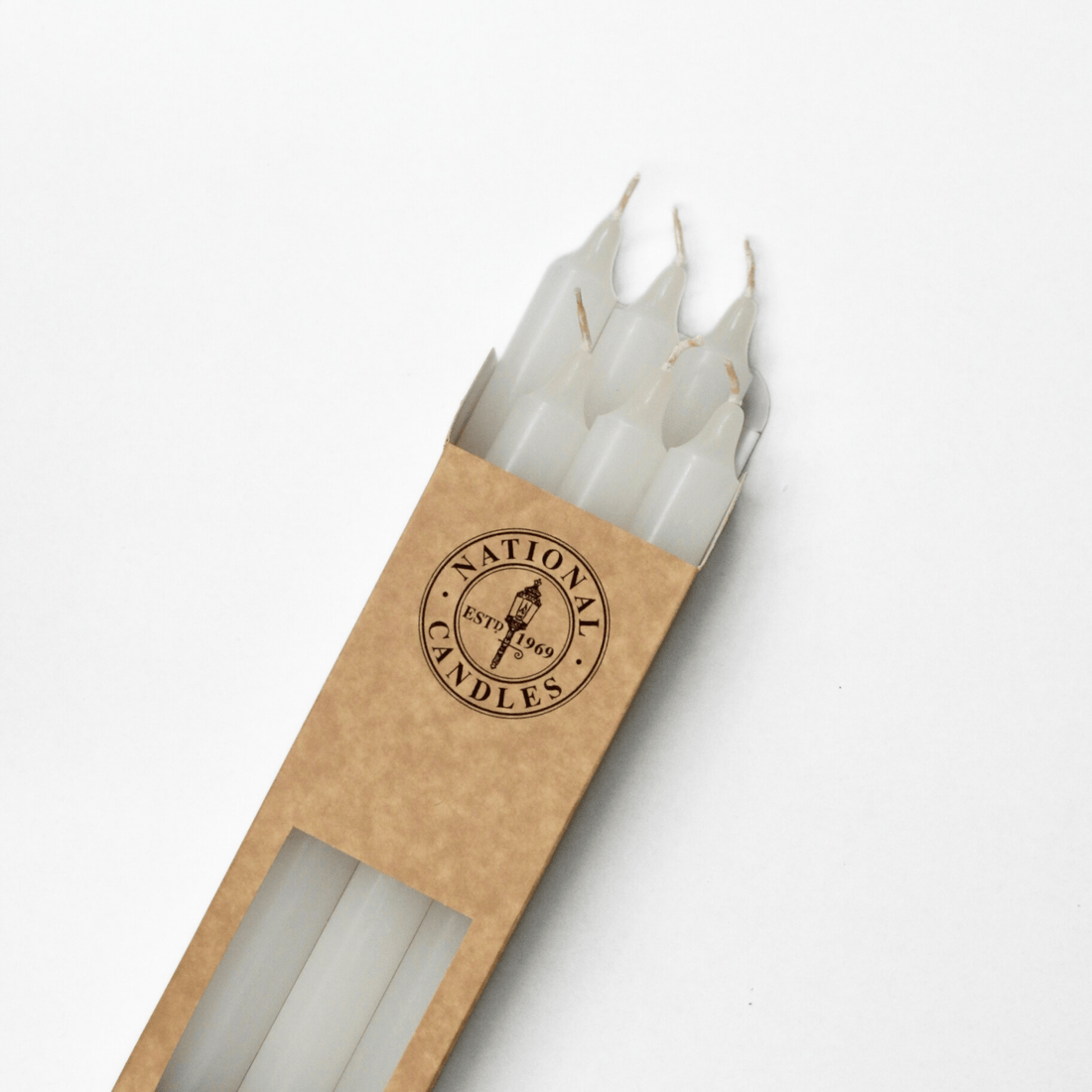 National Candles - Household Taper, White - The Flower Crate