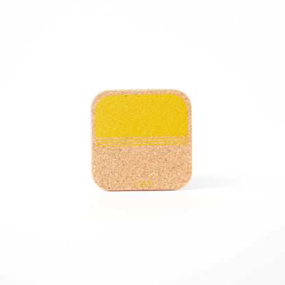 Natural Cork Coasters - Beach Yellow - The Flower Crate
