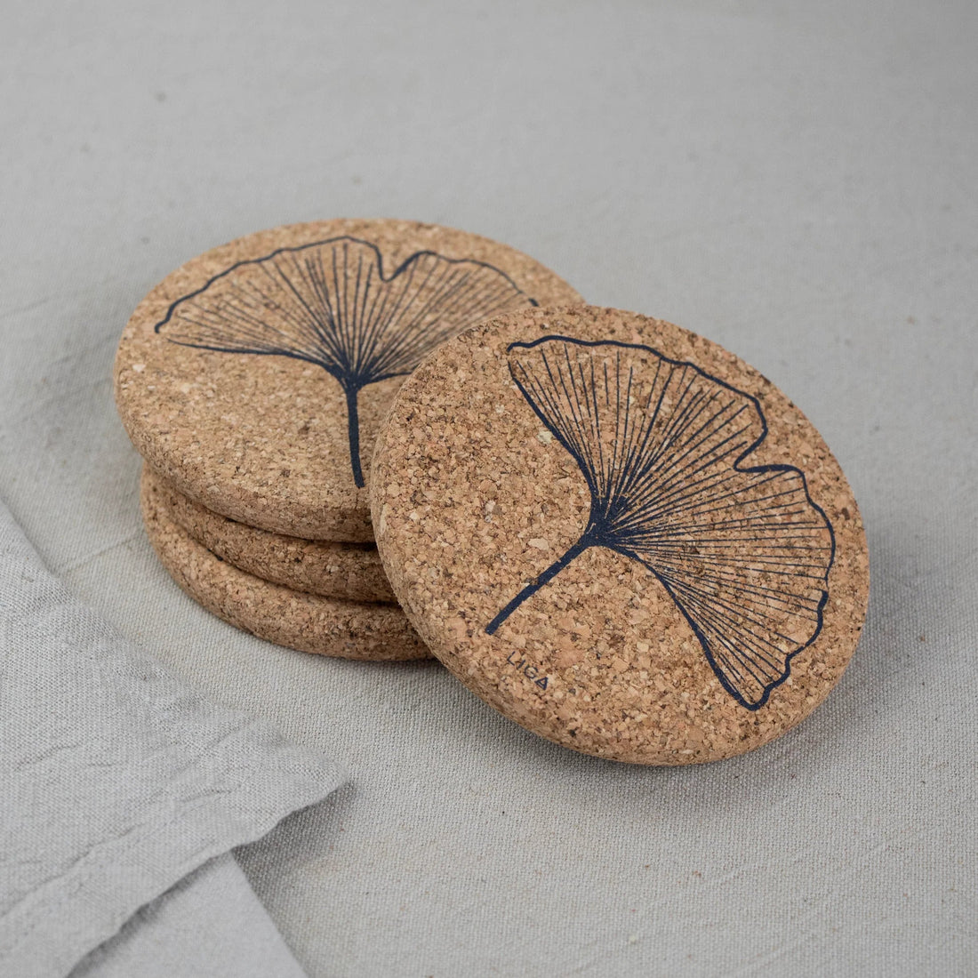 Natural Cork Coasters - Ginkgo - The Flower Crate
